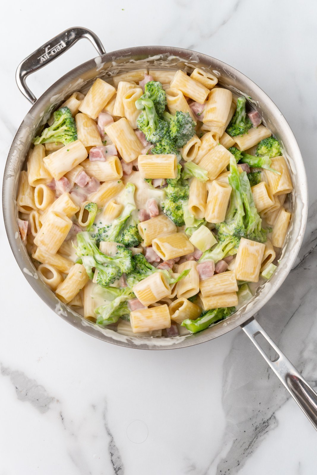 the finished dish before parmesan
