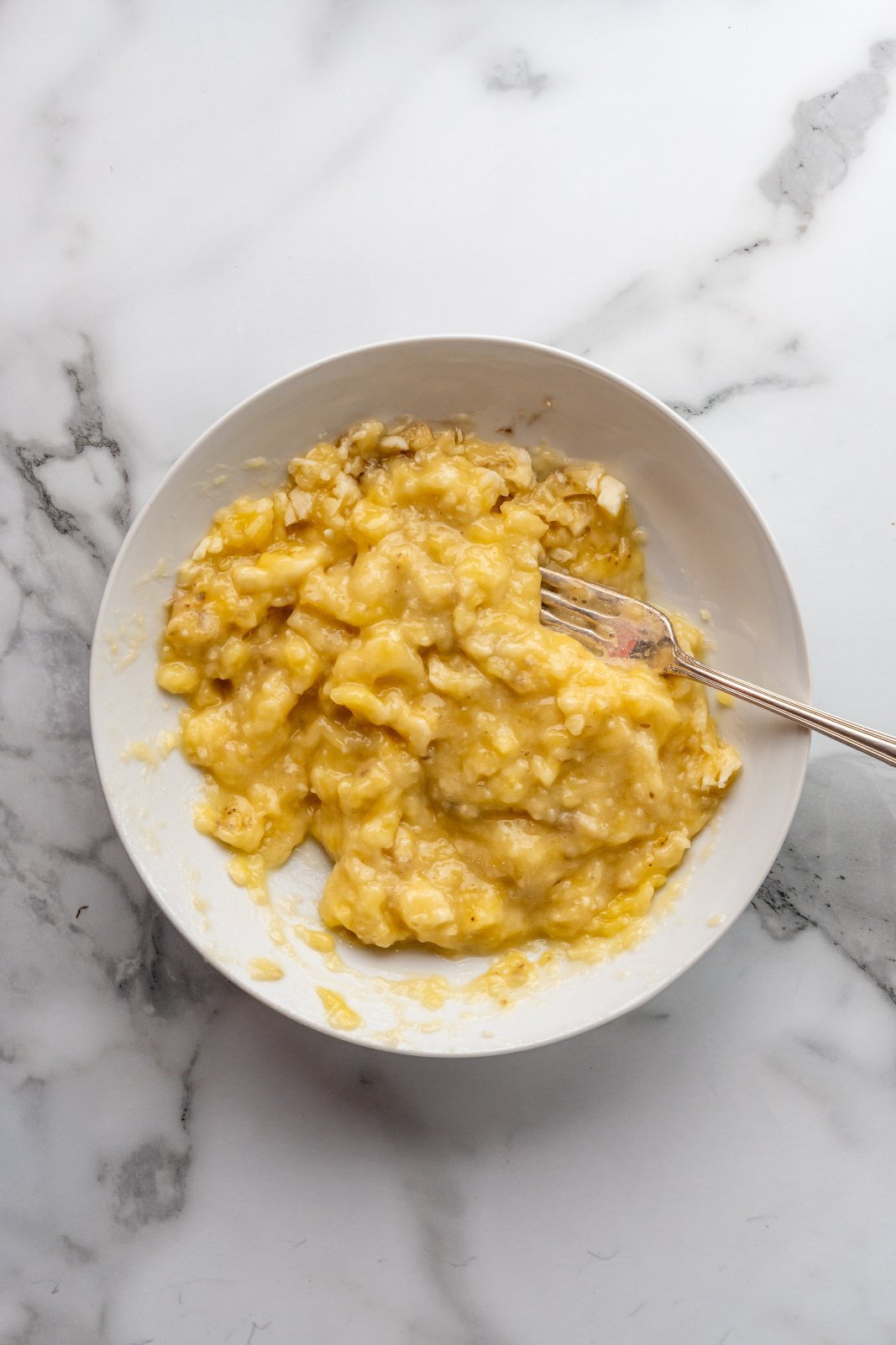 mashed banana in a bowl