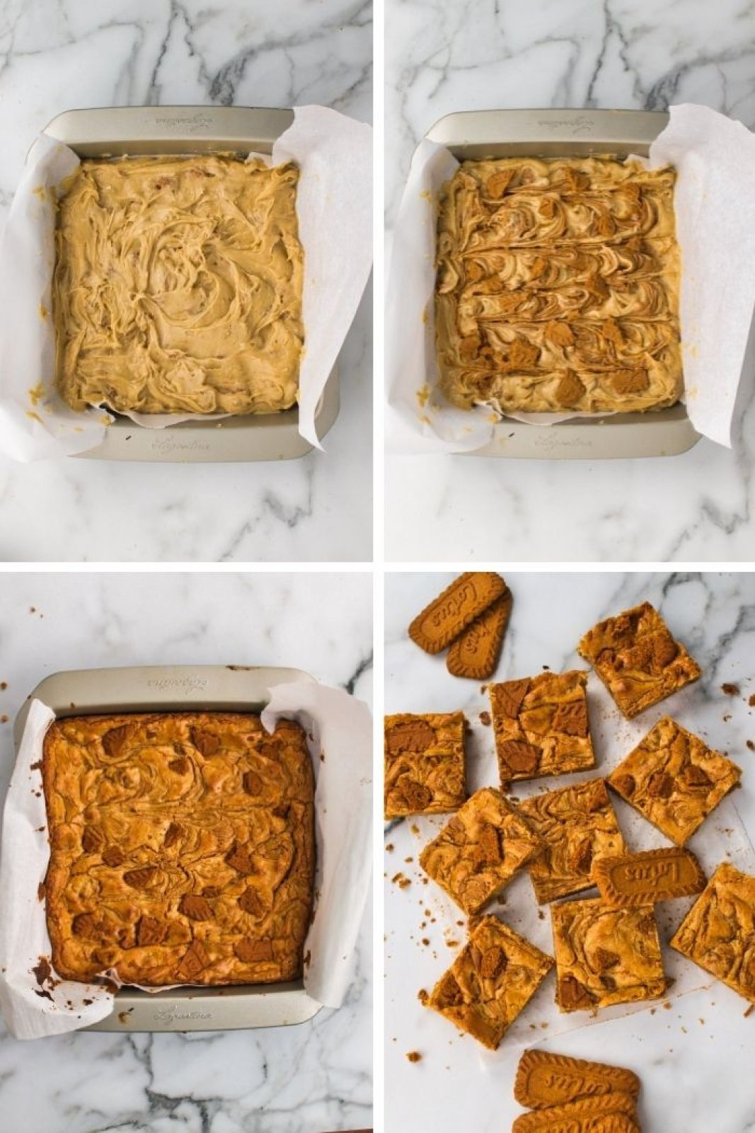 before and after baking the blondies
