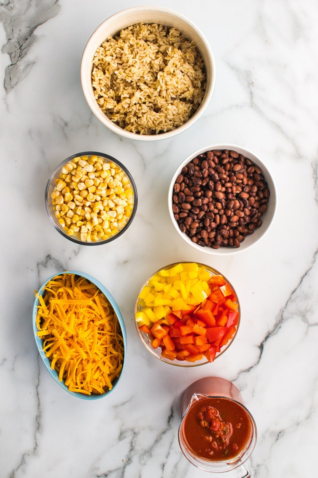 a view of all the ingredients needed to make the casserole