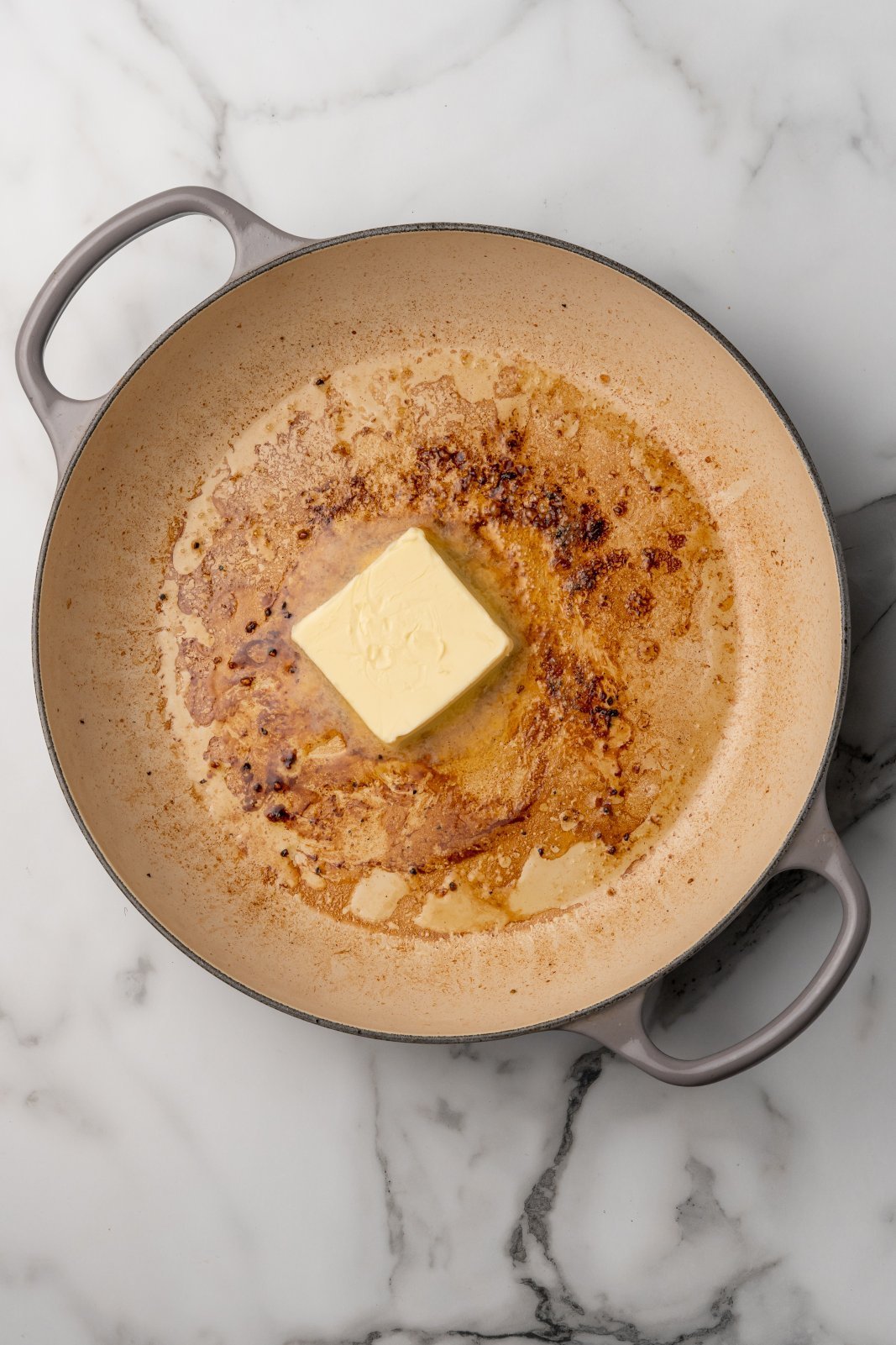 butter melting in a large pan