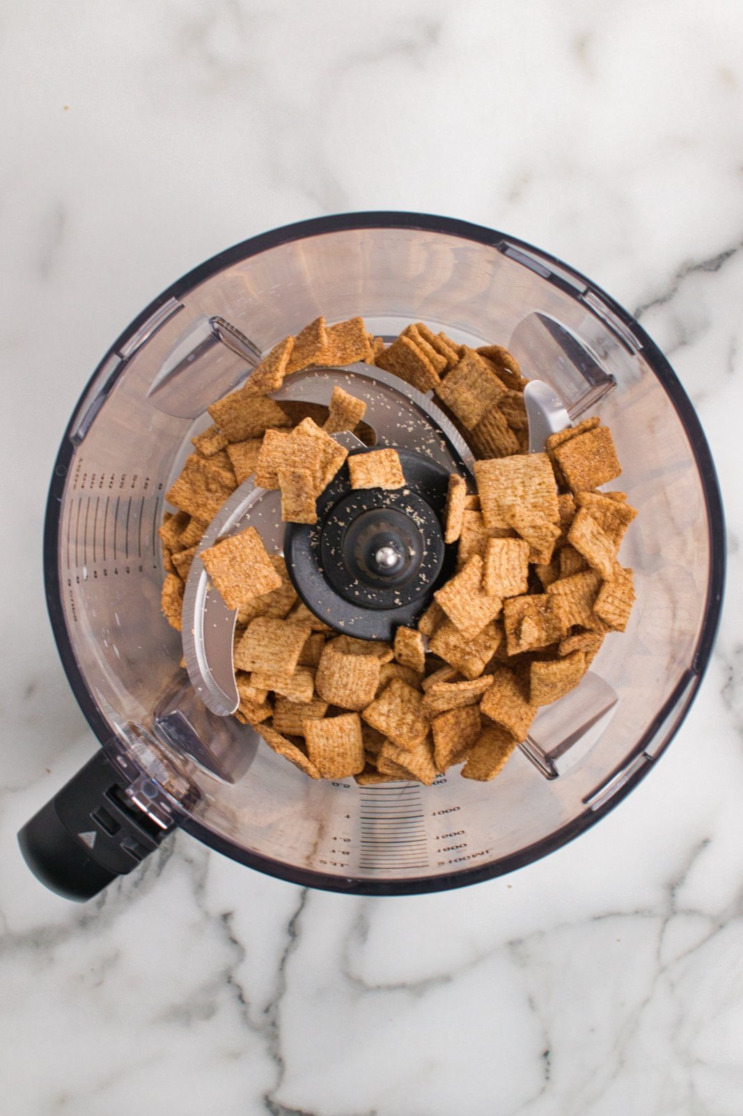 cinnamon toast crunch pieces in a food processor
