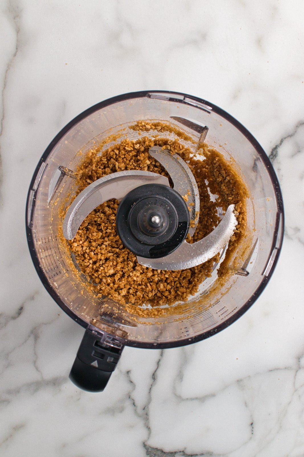 the prepared crust mixture in a food processor