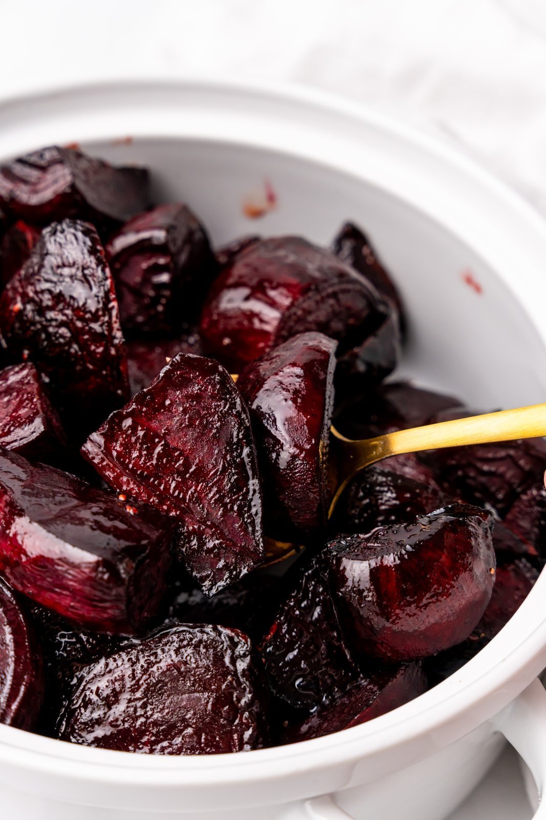 a close up of finished beets
