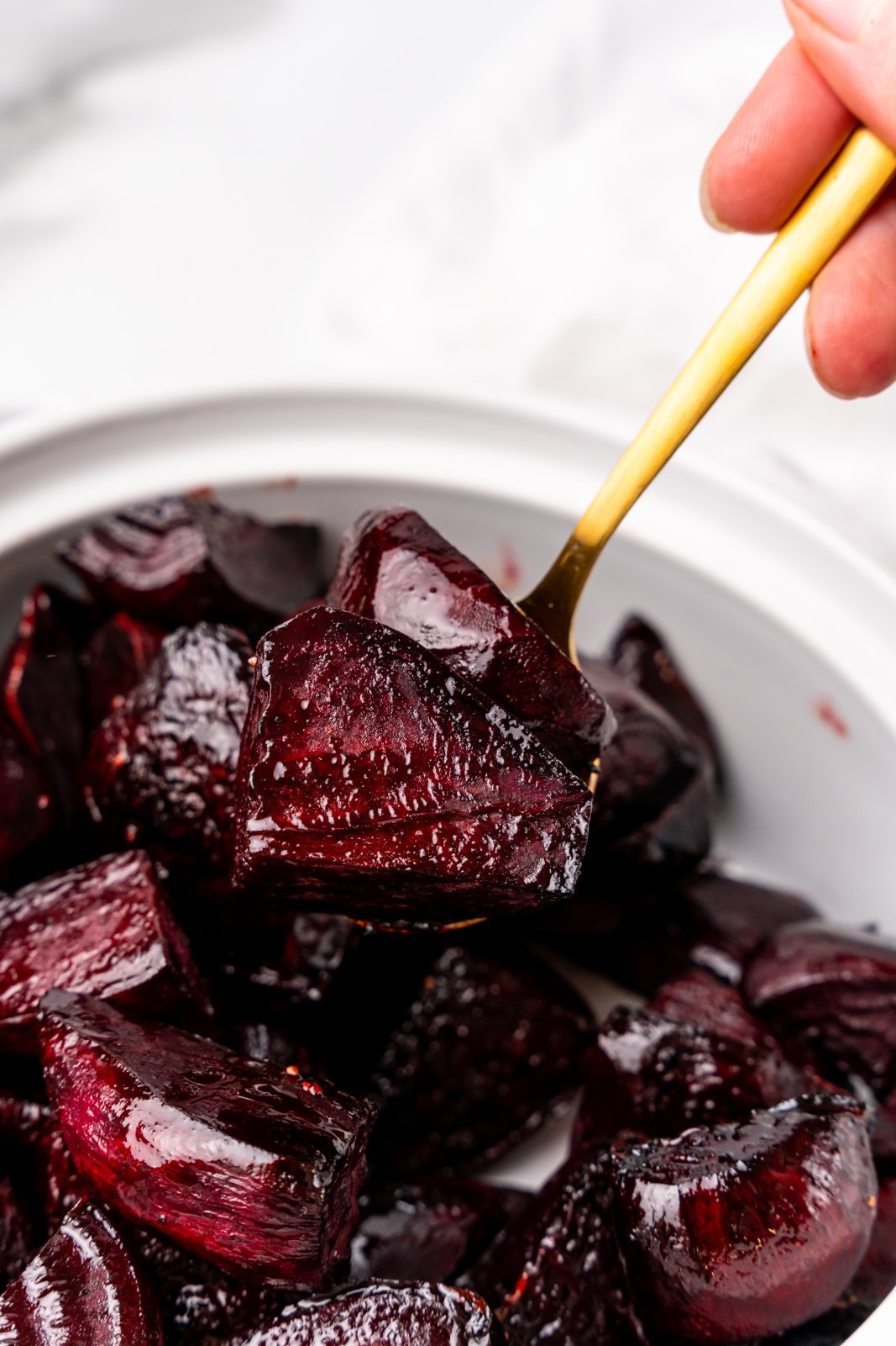 a spoon of beets