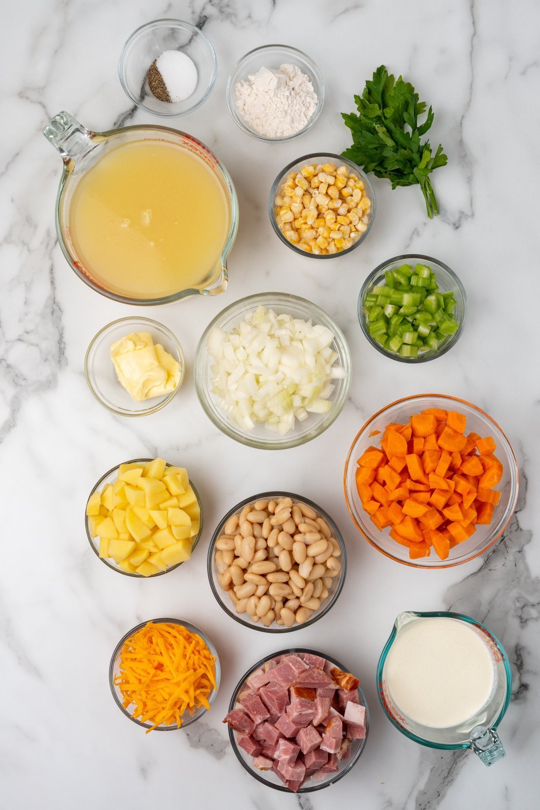 ingredients needed for creamy ham and white bean soup
