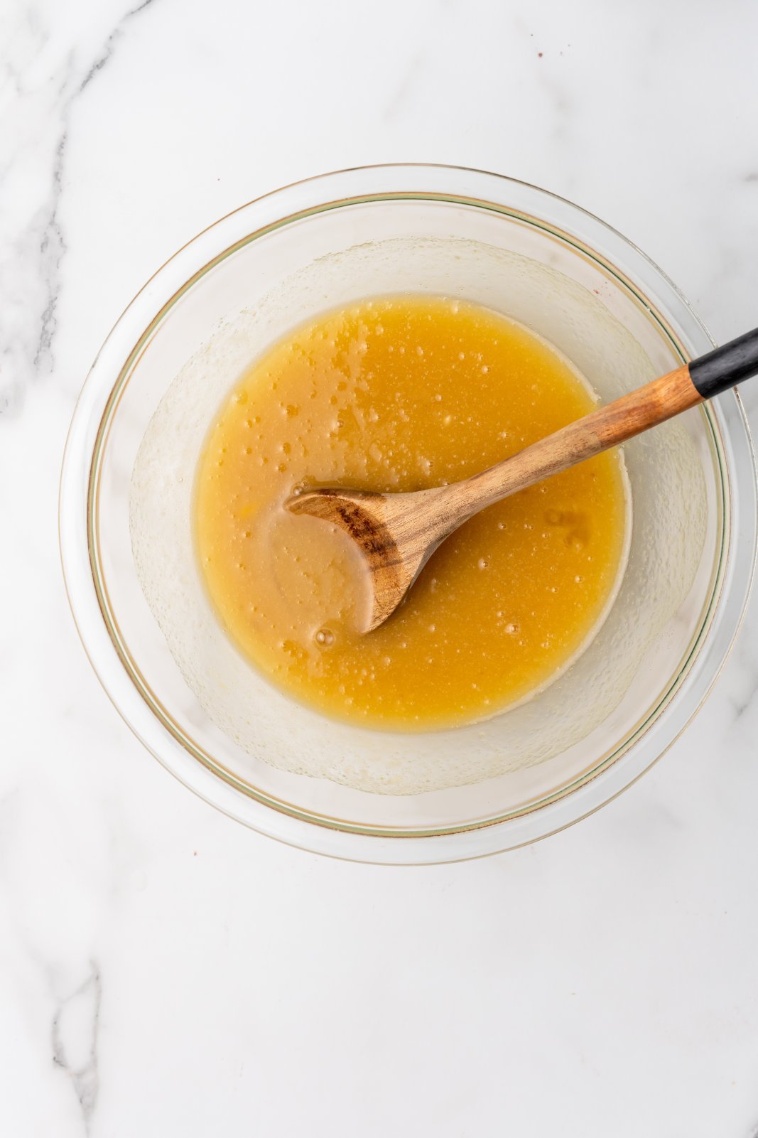 wet ingredients mixed in a large bowl
