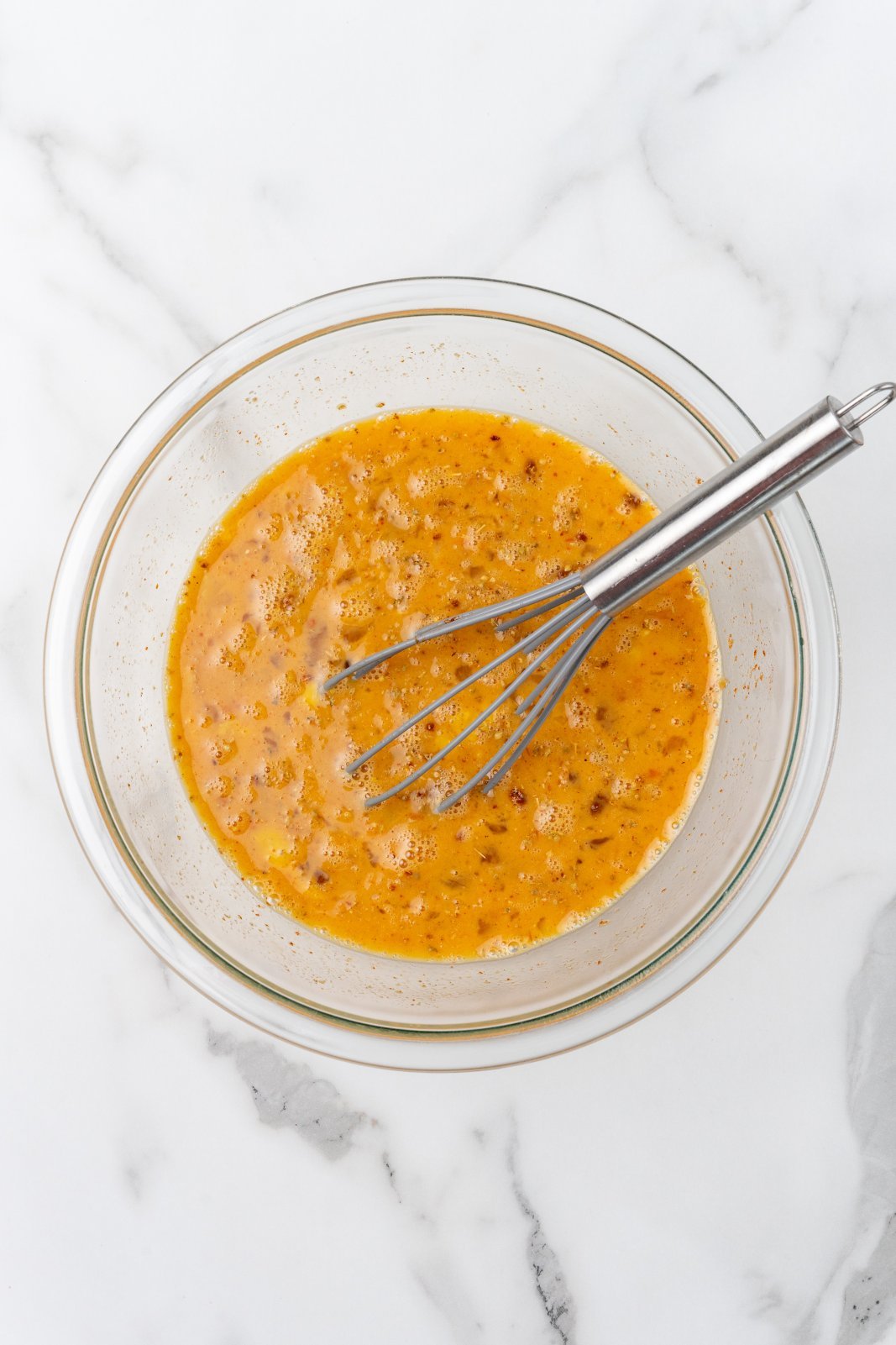 the egg mixture in a large bowl