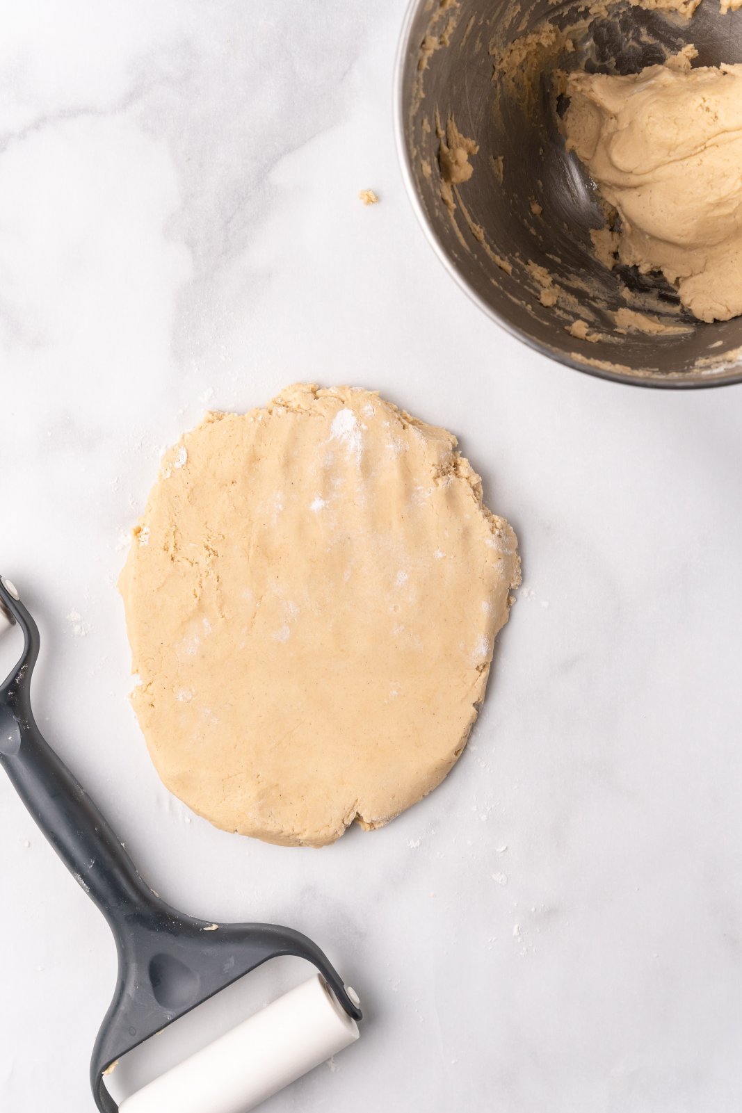 dough being rolled out