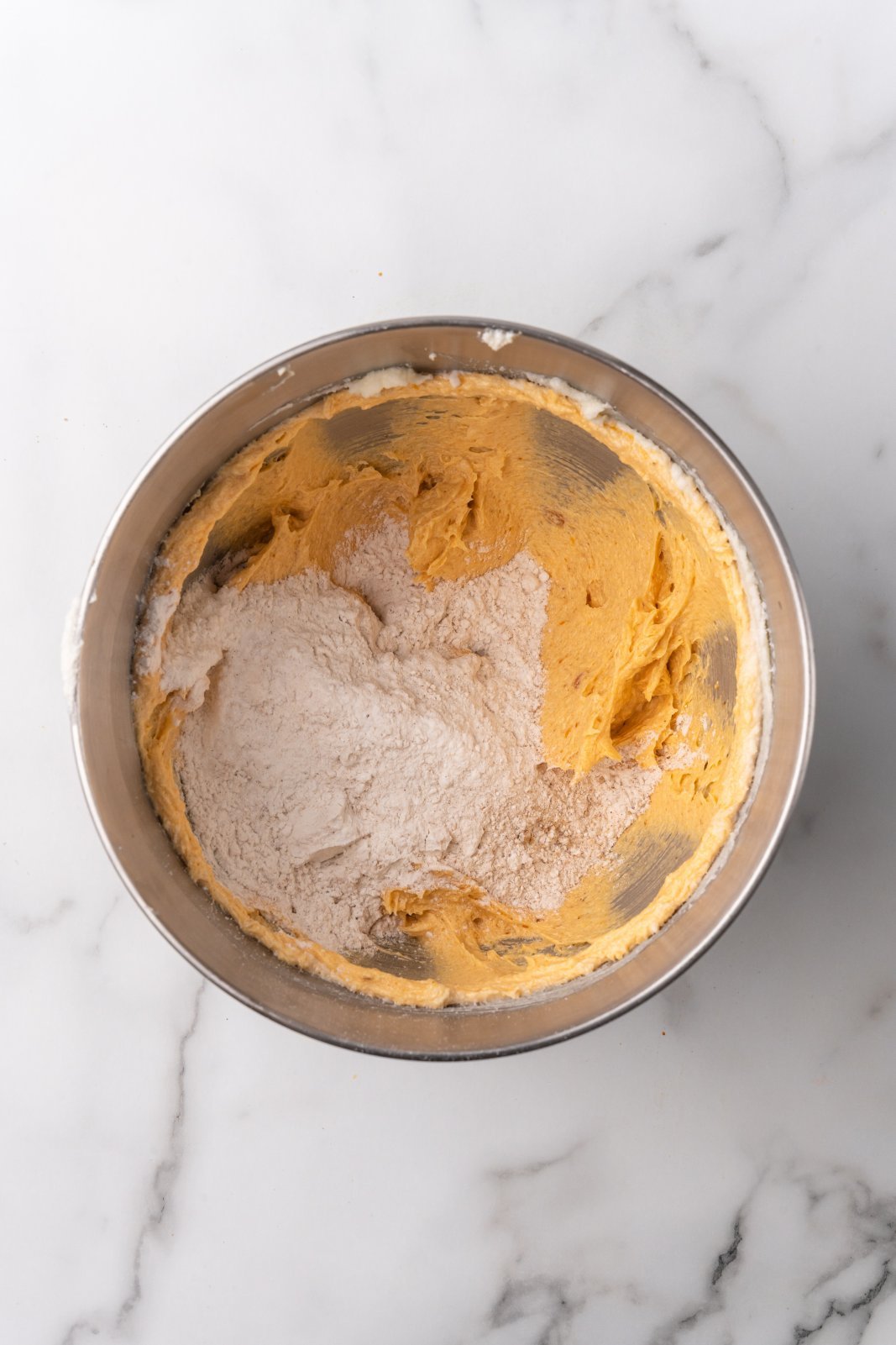 flour added to wet ingredients