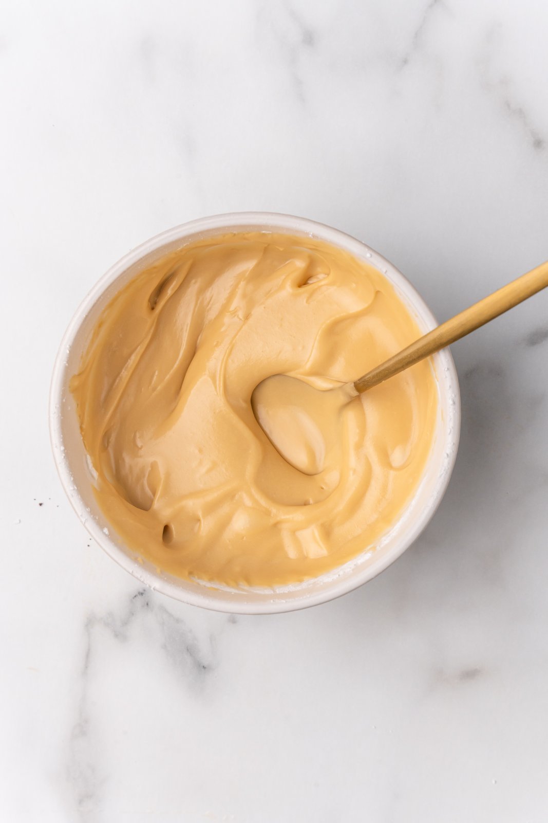 glaze ingredients in a bowl after mixing