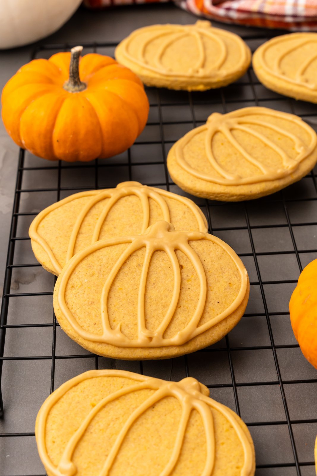 stacked pumpkin cookies