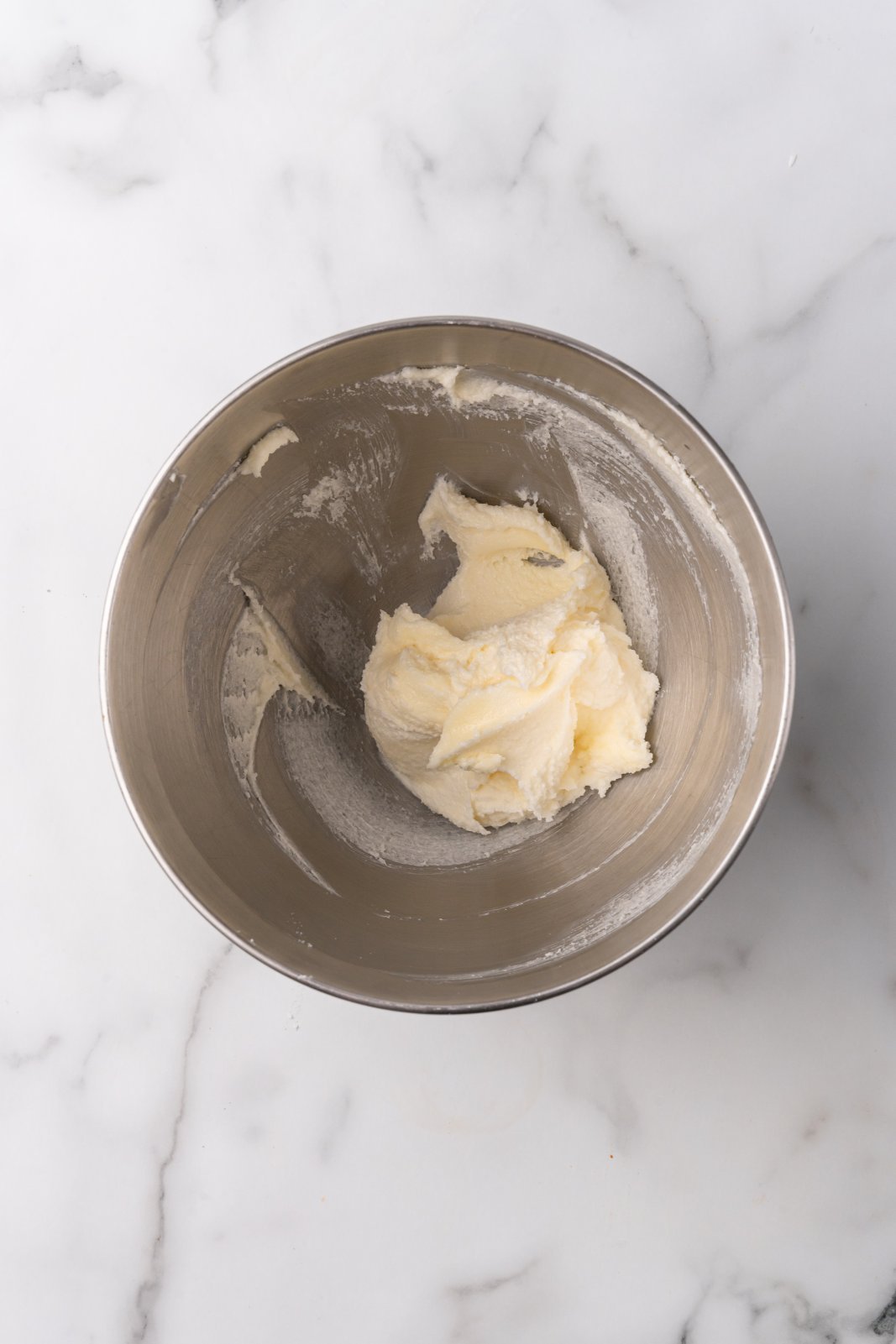 the butter mixture after being creamed