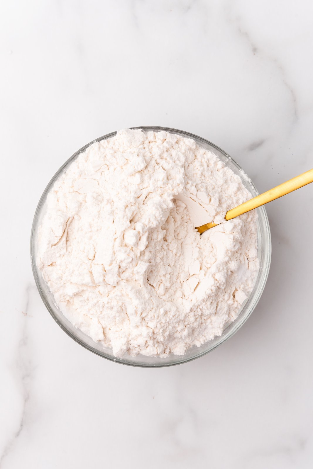 flour in a bowl after mixing