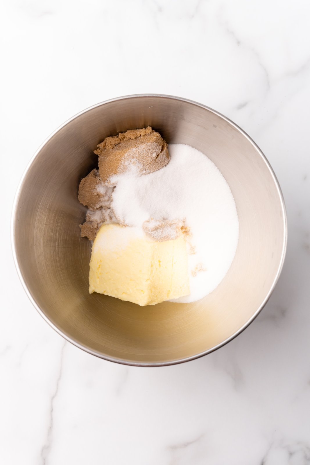 butter and sugars before mixing