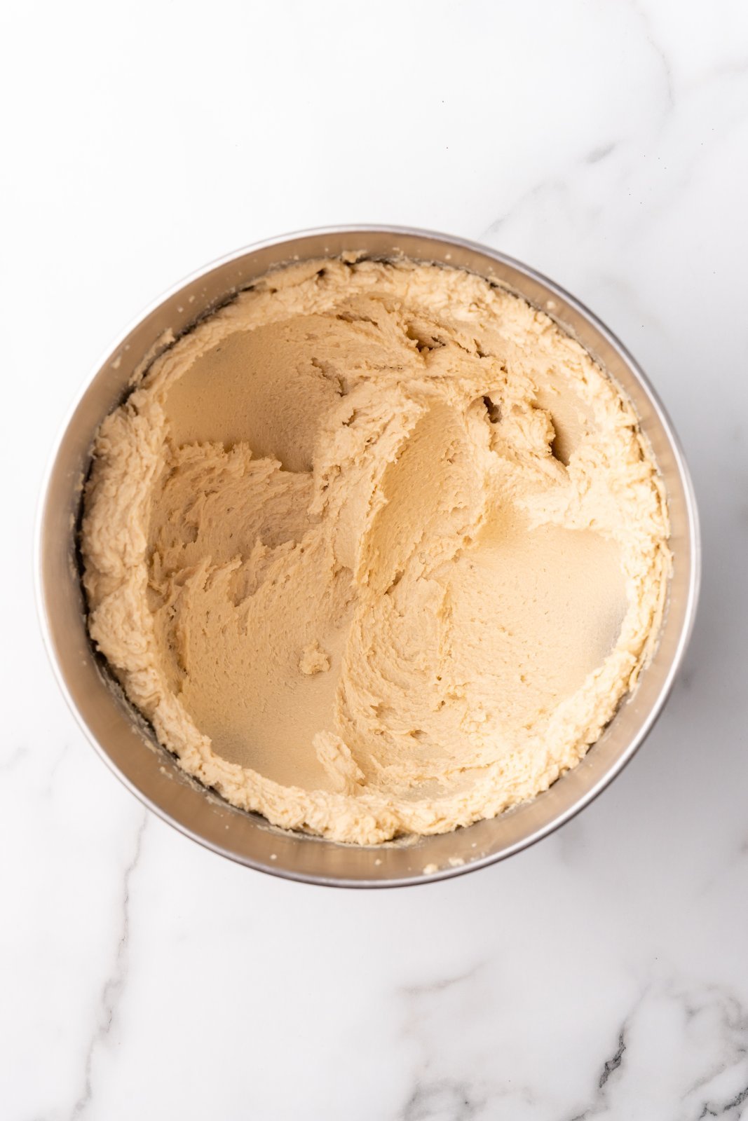 butter and sugars after mixing