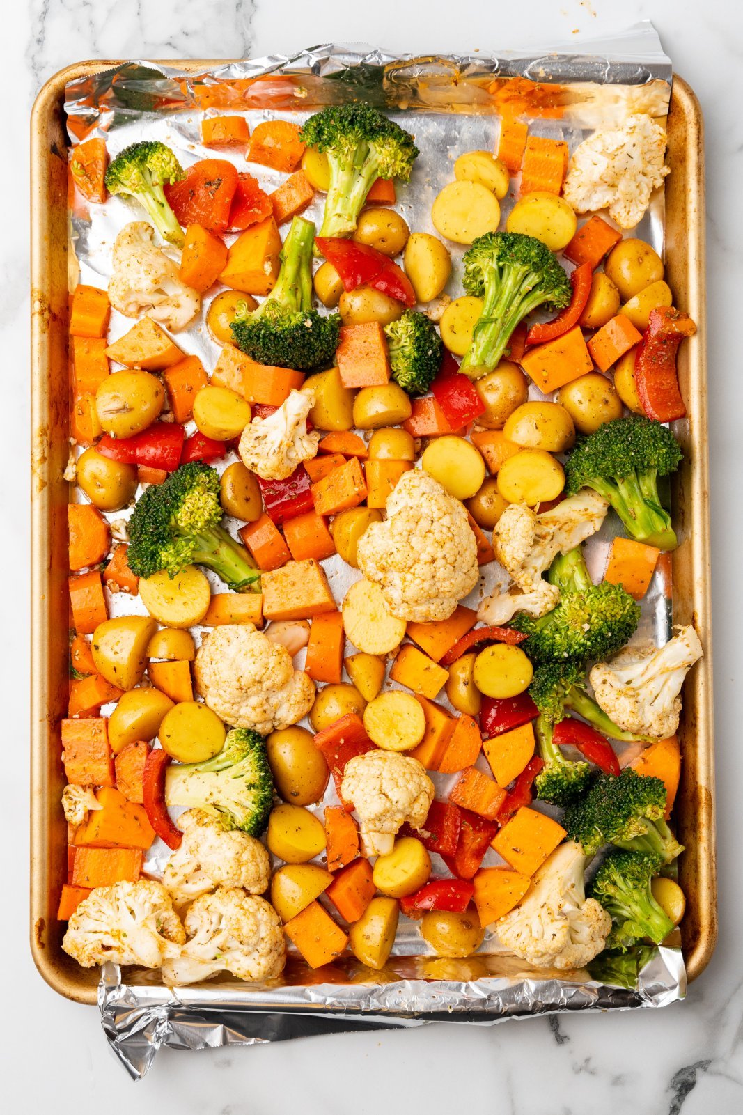 veggies to be cooked on a sheet pan