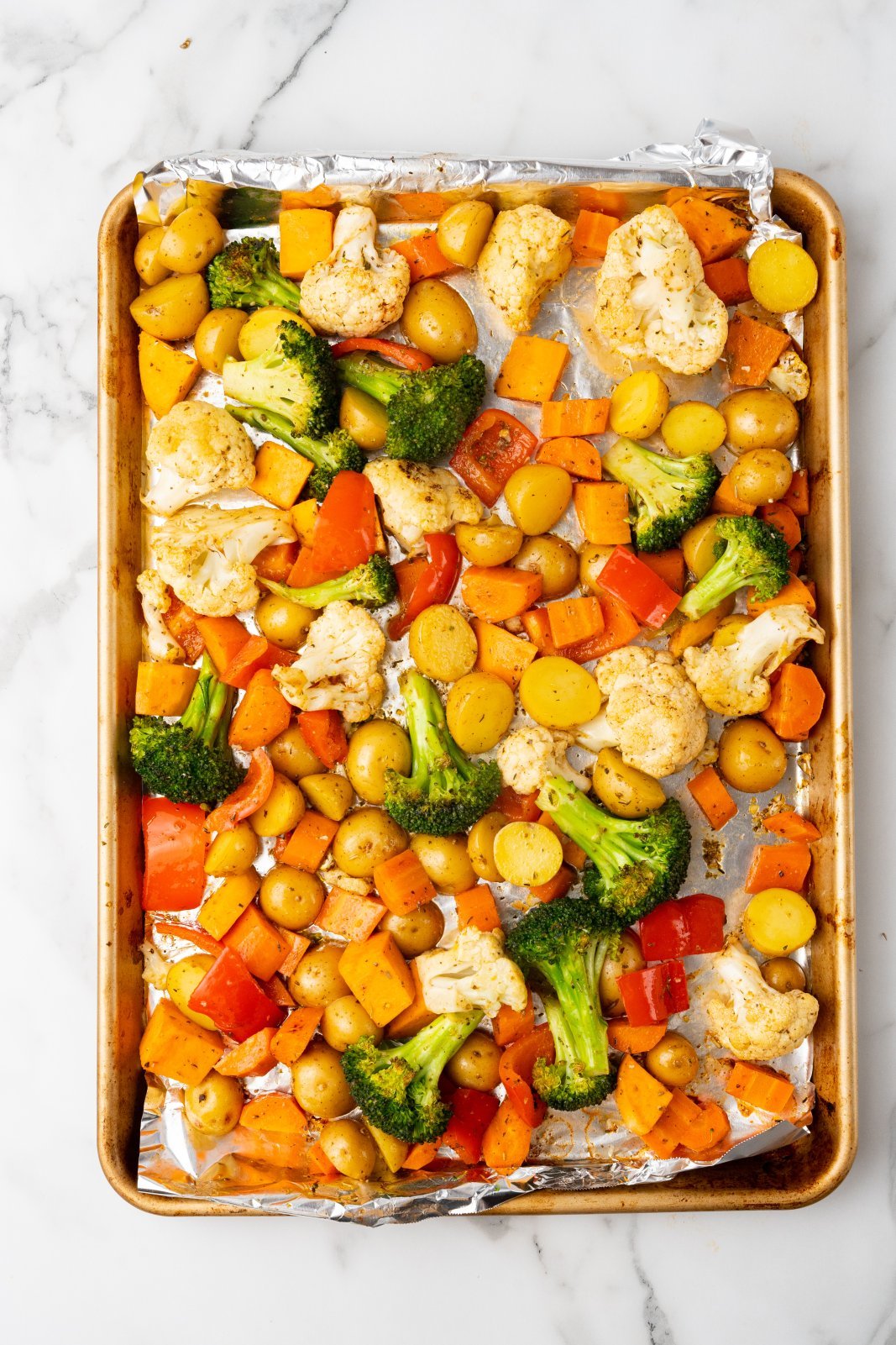 half roasted veggies