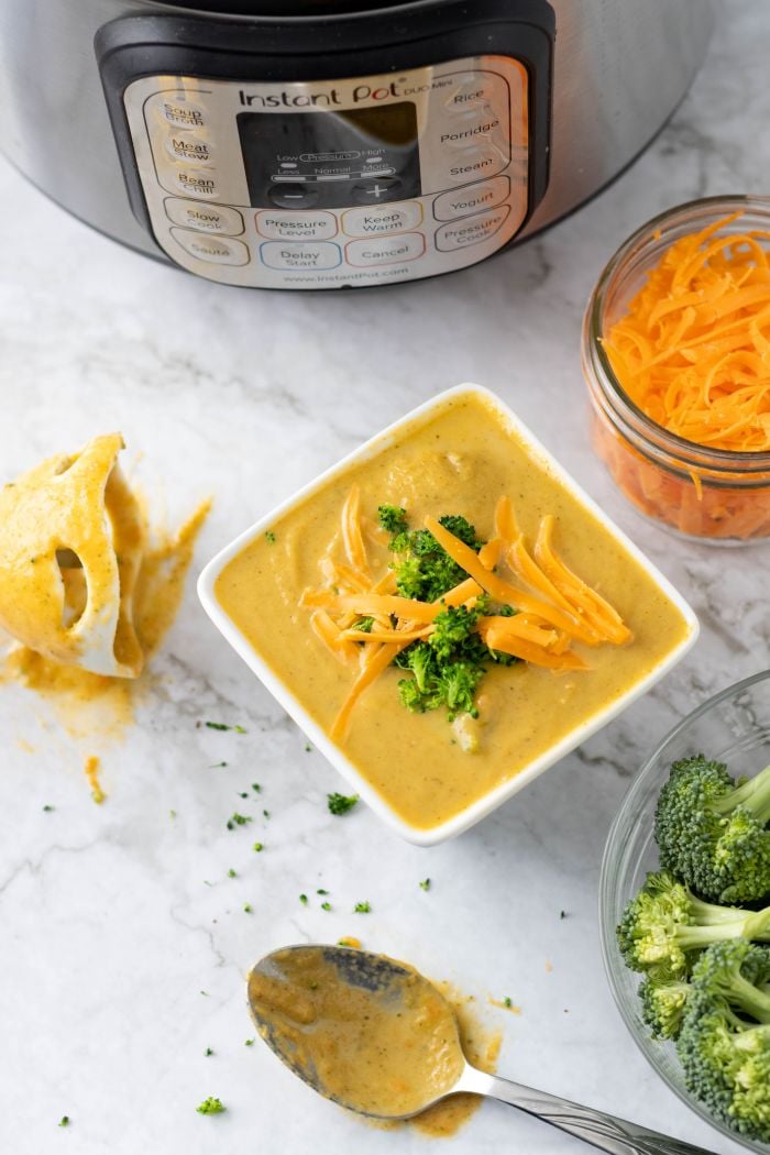 The Kollee Kitchen Instant Pot Broccoli Cheddar Soup